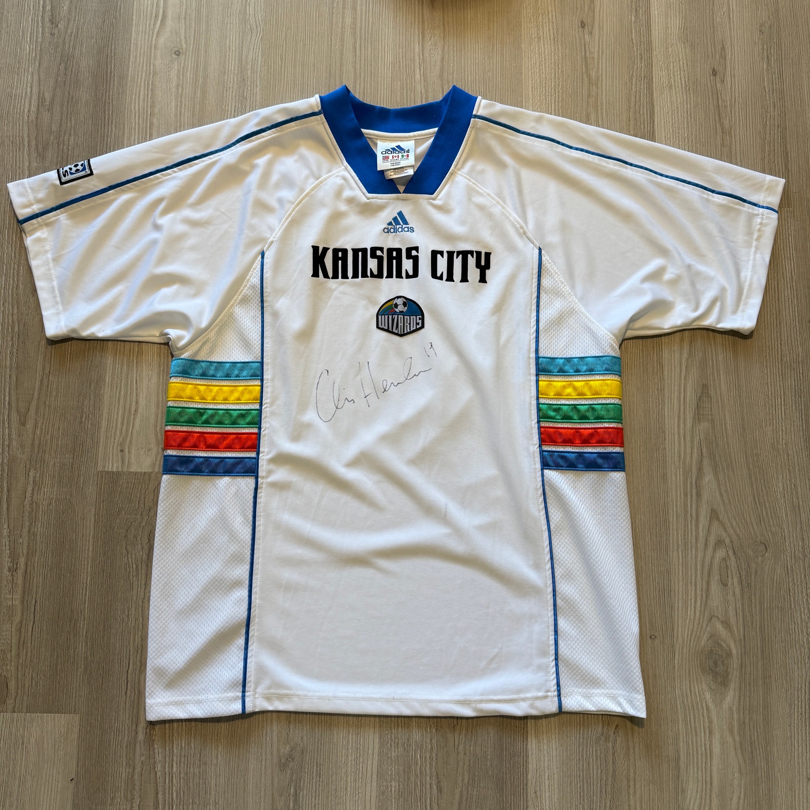 Vintage Kansas City Wizards Chris Henderson Signed Autographed MLS Jersey Sz XL