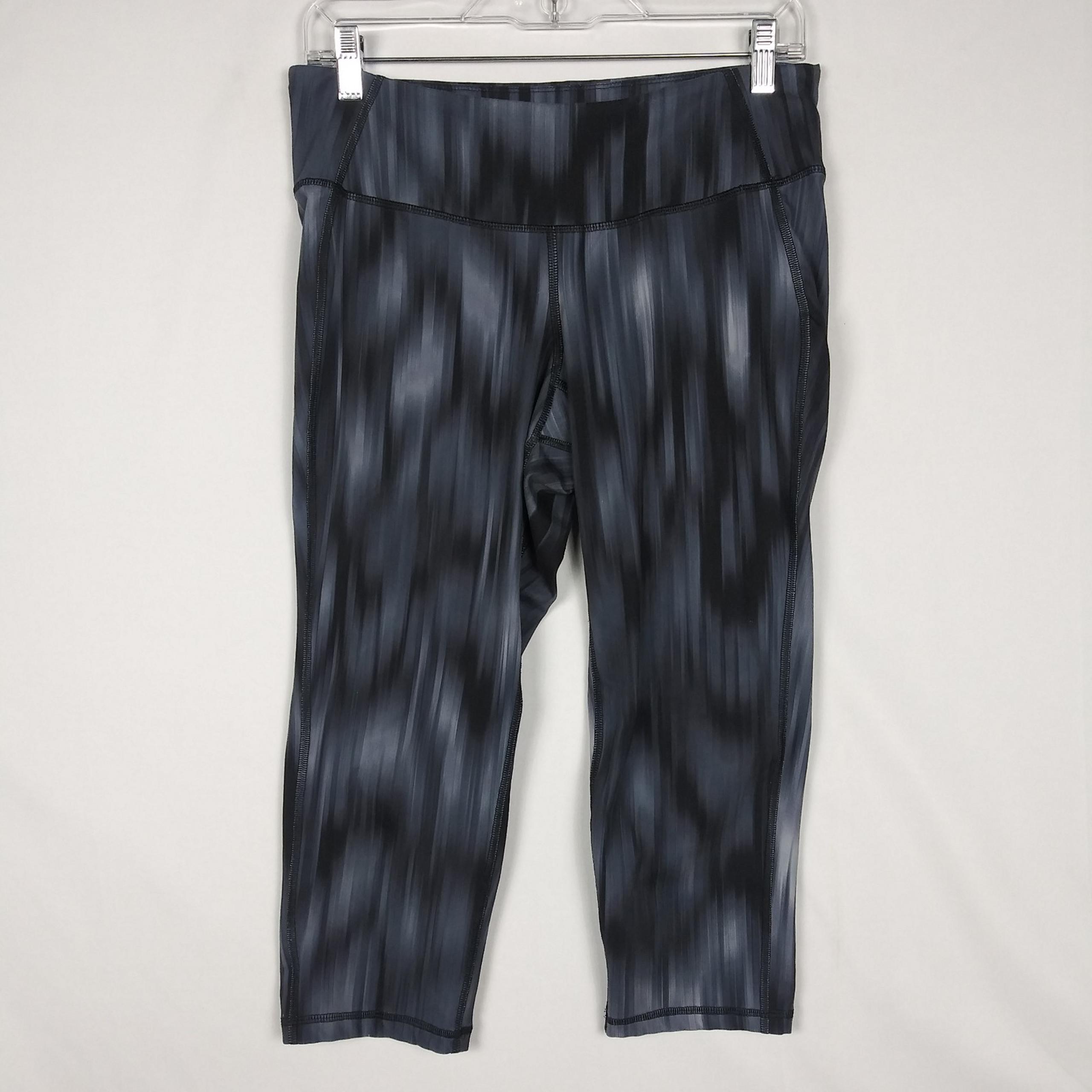 Old Navy Capri Leggings Womens Size L Black Gray Workout Activewear Yoga