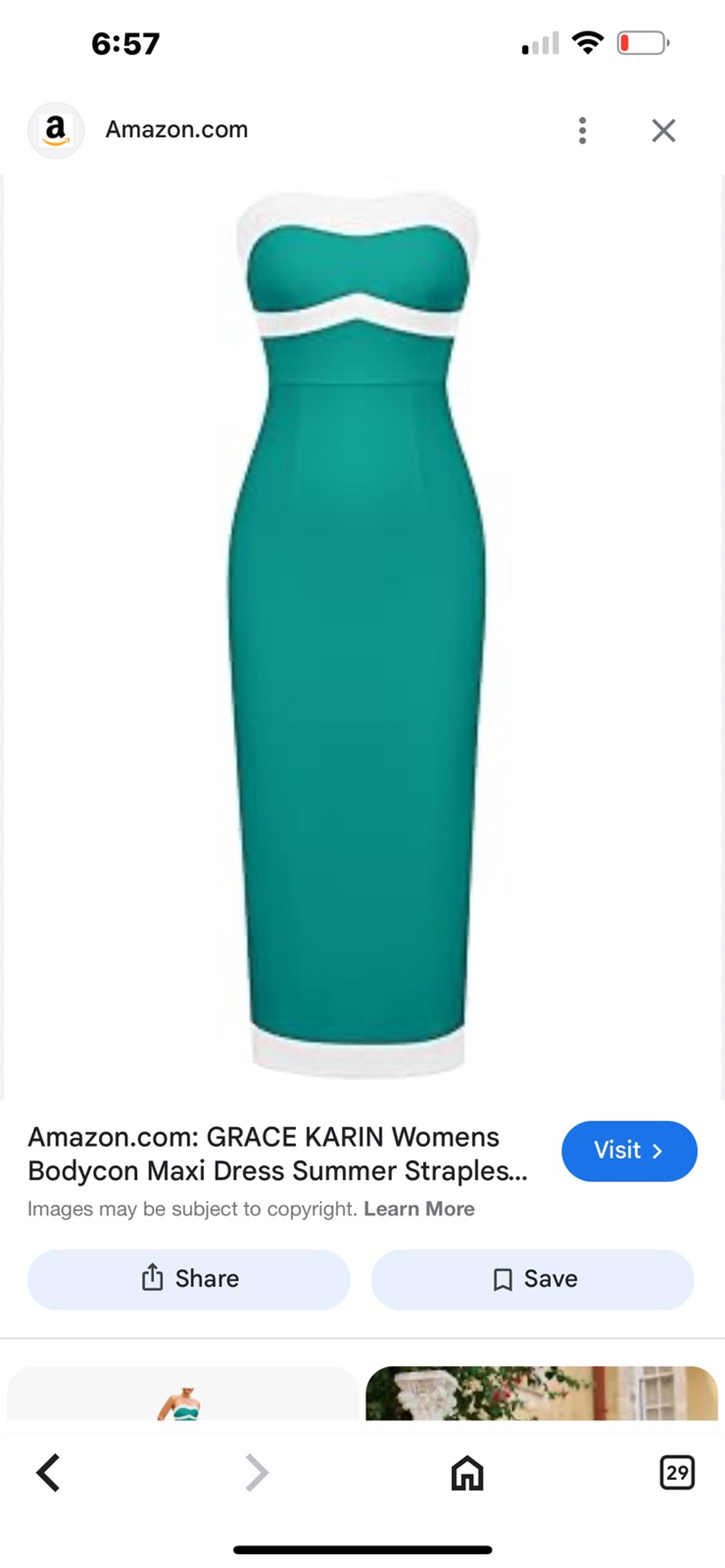 NWT Strapless Bodycon Dress Sexy Contrast Color Off Shoulder Party Tube Maxi Dre