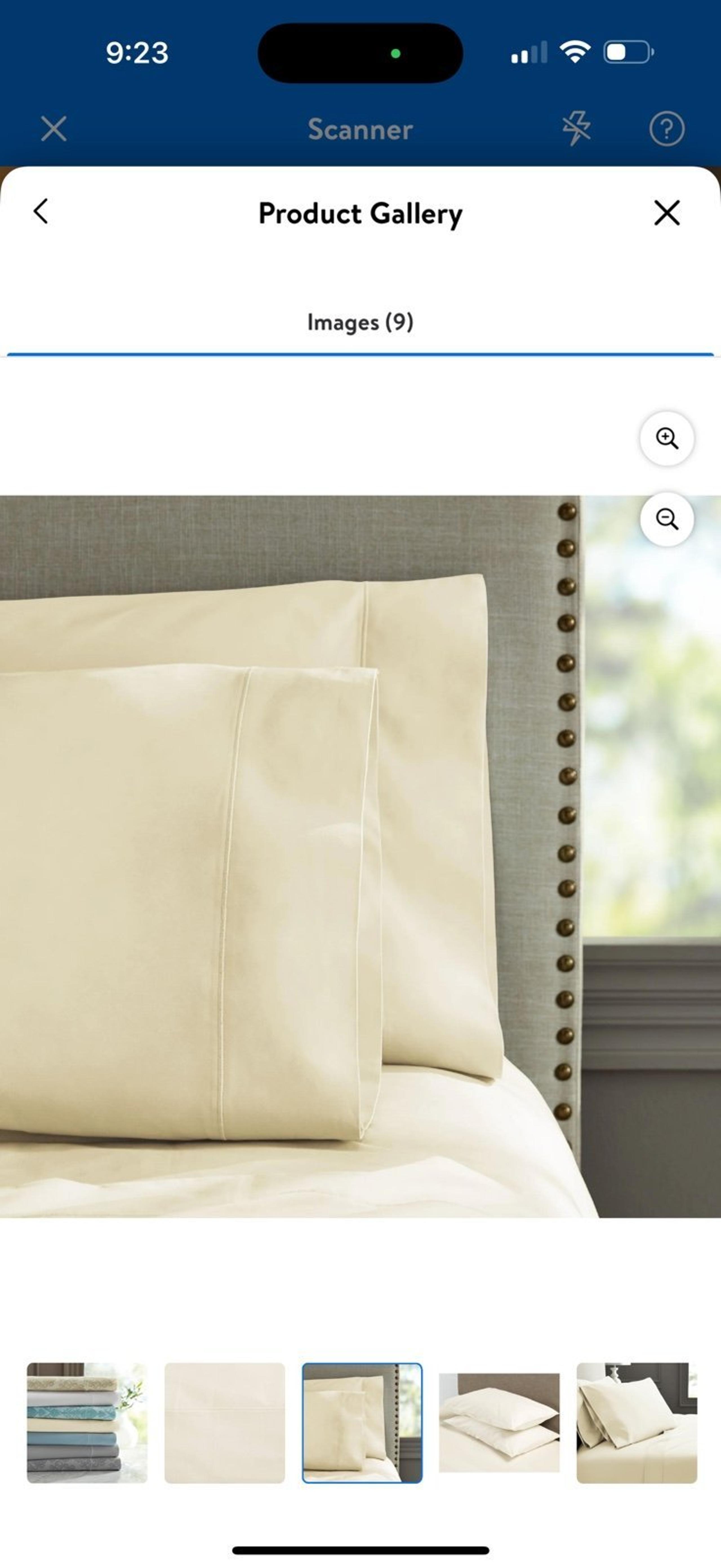 Hotel Style 600 Thread Count Cream Solid Cotton Pillowcase, King (2 Count)