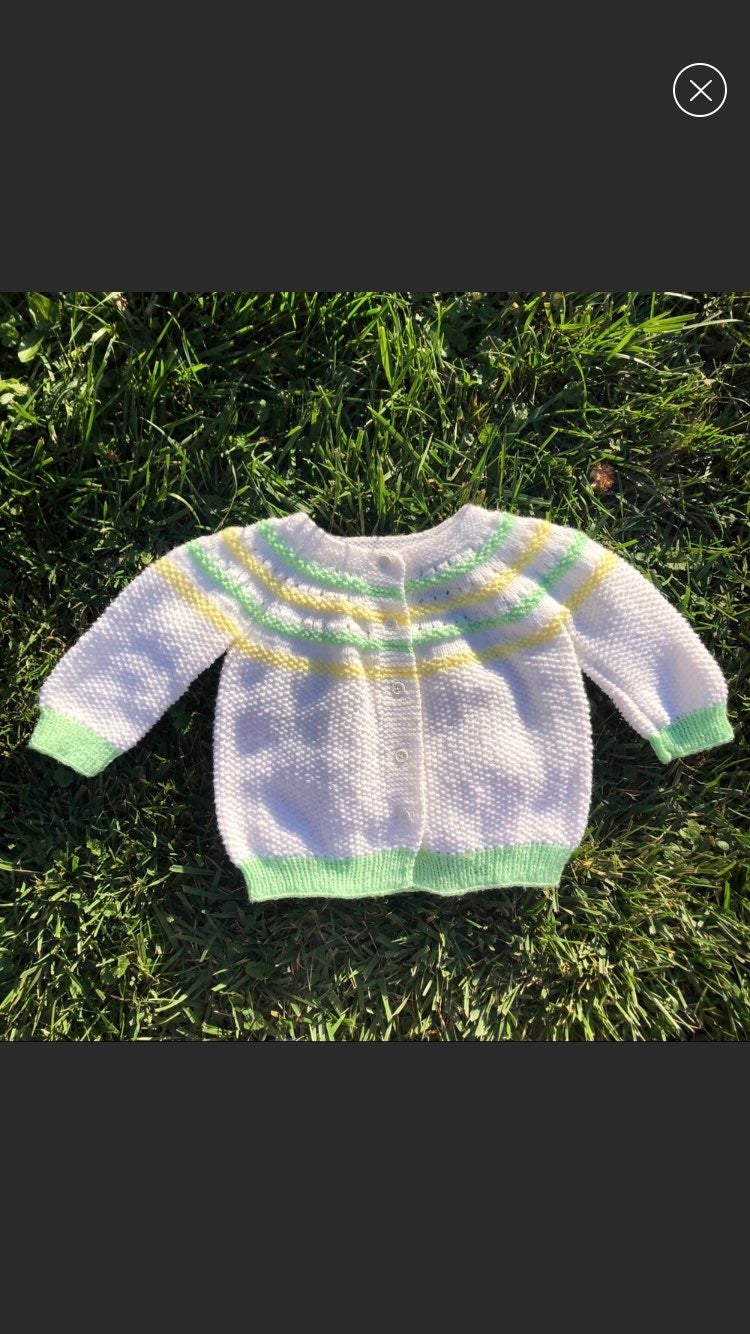 Handmade Knitted Striped Sweater