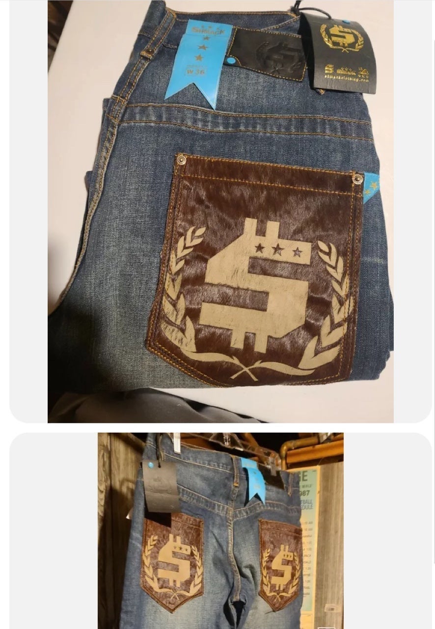 36R Mens Designer Big and Tall Big Pocket Jeans