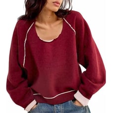 Free People We the Free Midnight Pullover in Valentine Combo