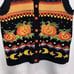 VTG Tiara International Halloween Sweater Vest Womens Med Black Cat Pumpkin Moon