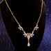 1928 Silver Tone Crystal Teardrop Y Shape Signature Necklace