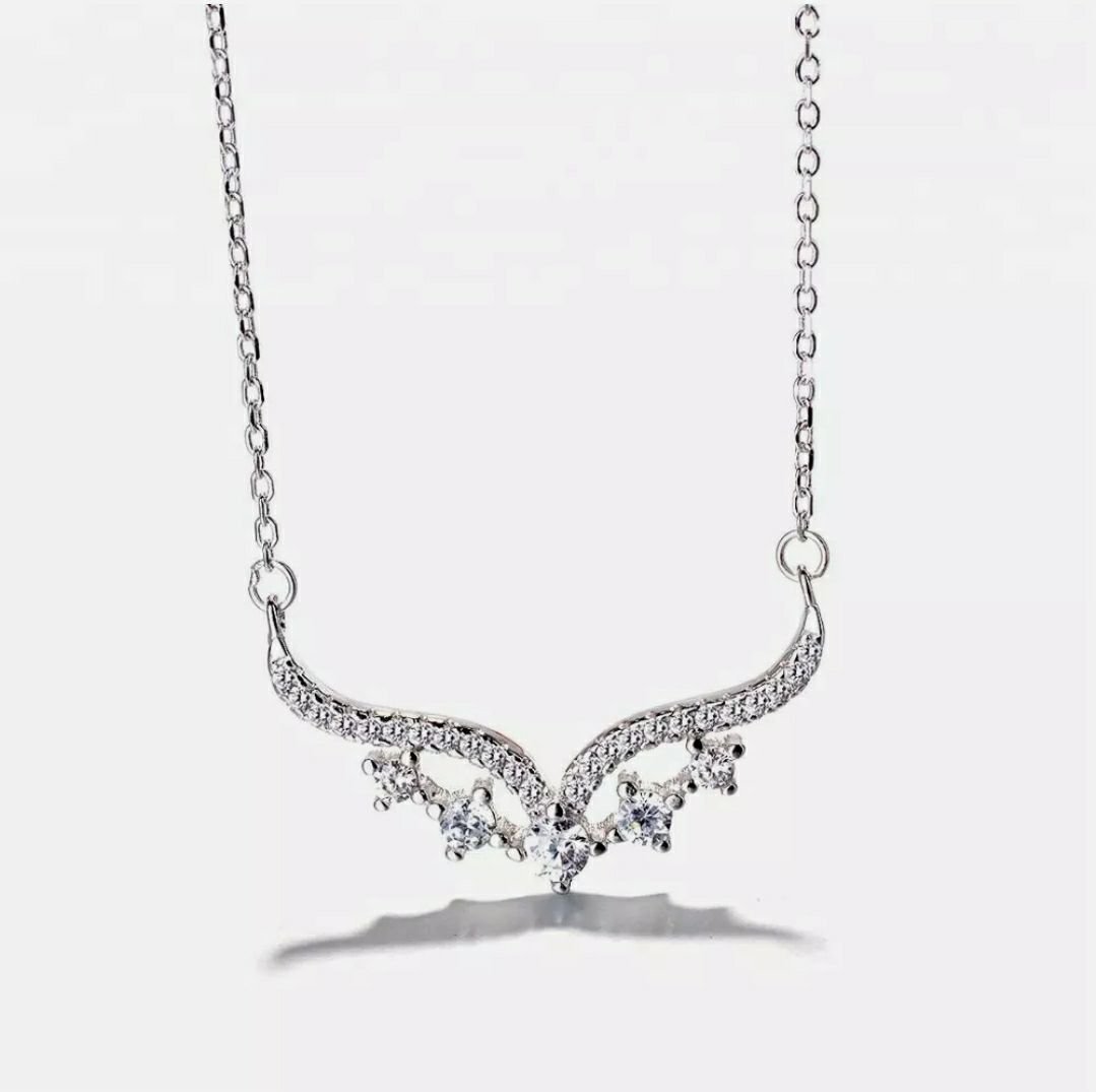 18k rhodium plated necklace over 925 sterling silver lab diamonds non tarnish