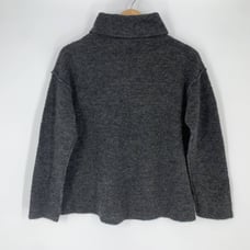 Eileen Fisher Wool Blend Turtleneck Sweater Boxy Fit Chunky Cozy High Neck Gray