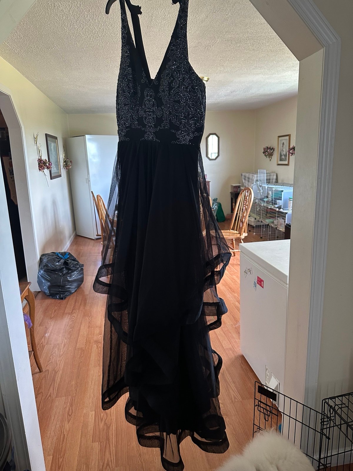 Black Prom Dress with Detailed Top