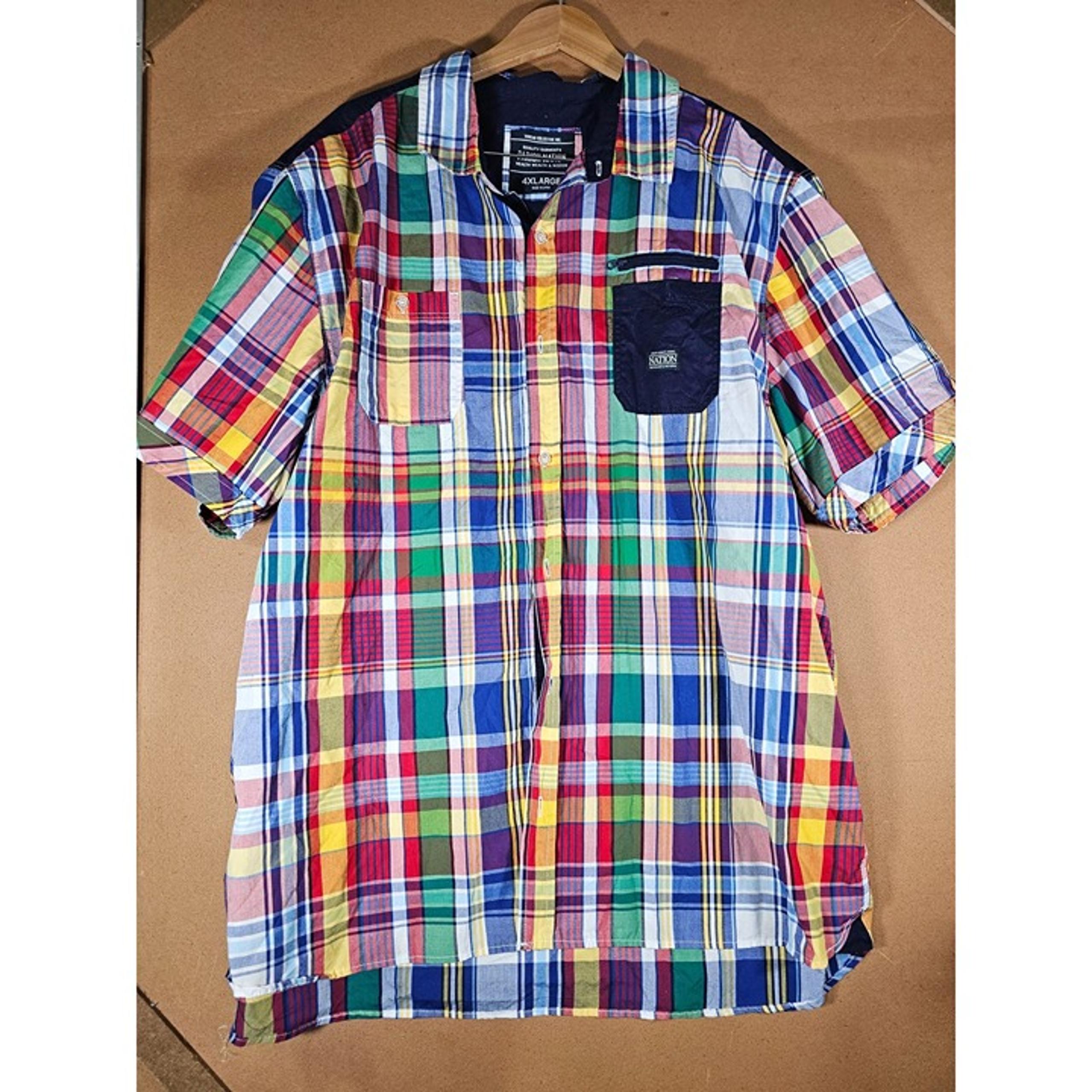 Parish Nation Mens Shirt Size 4XL Multicolor Plaid Quilted Button Up