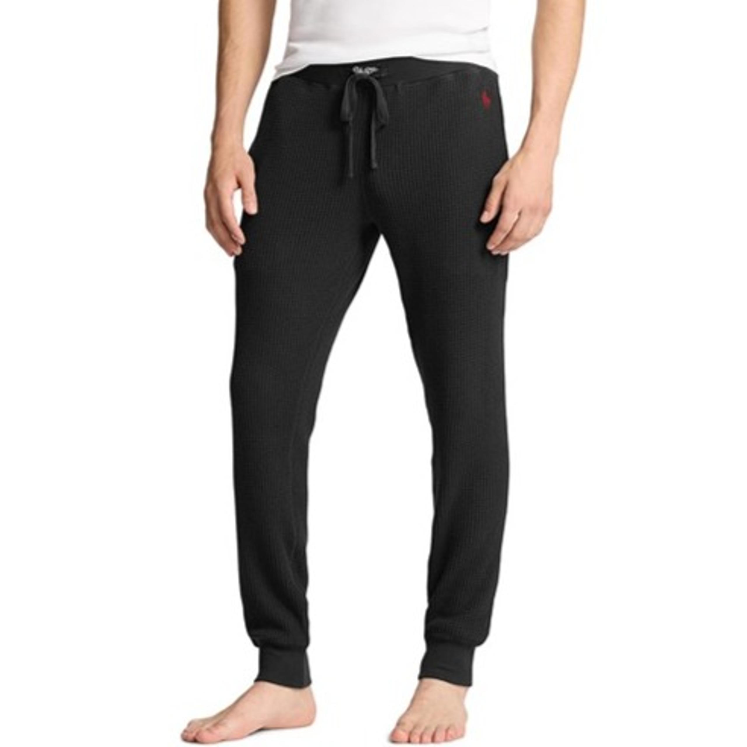 NEW Polo Ralph Lauren Men's Premium Thermal Jogger Pajama Pants Black, Size M