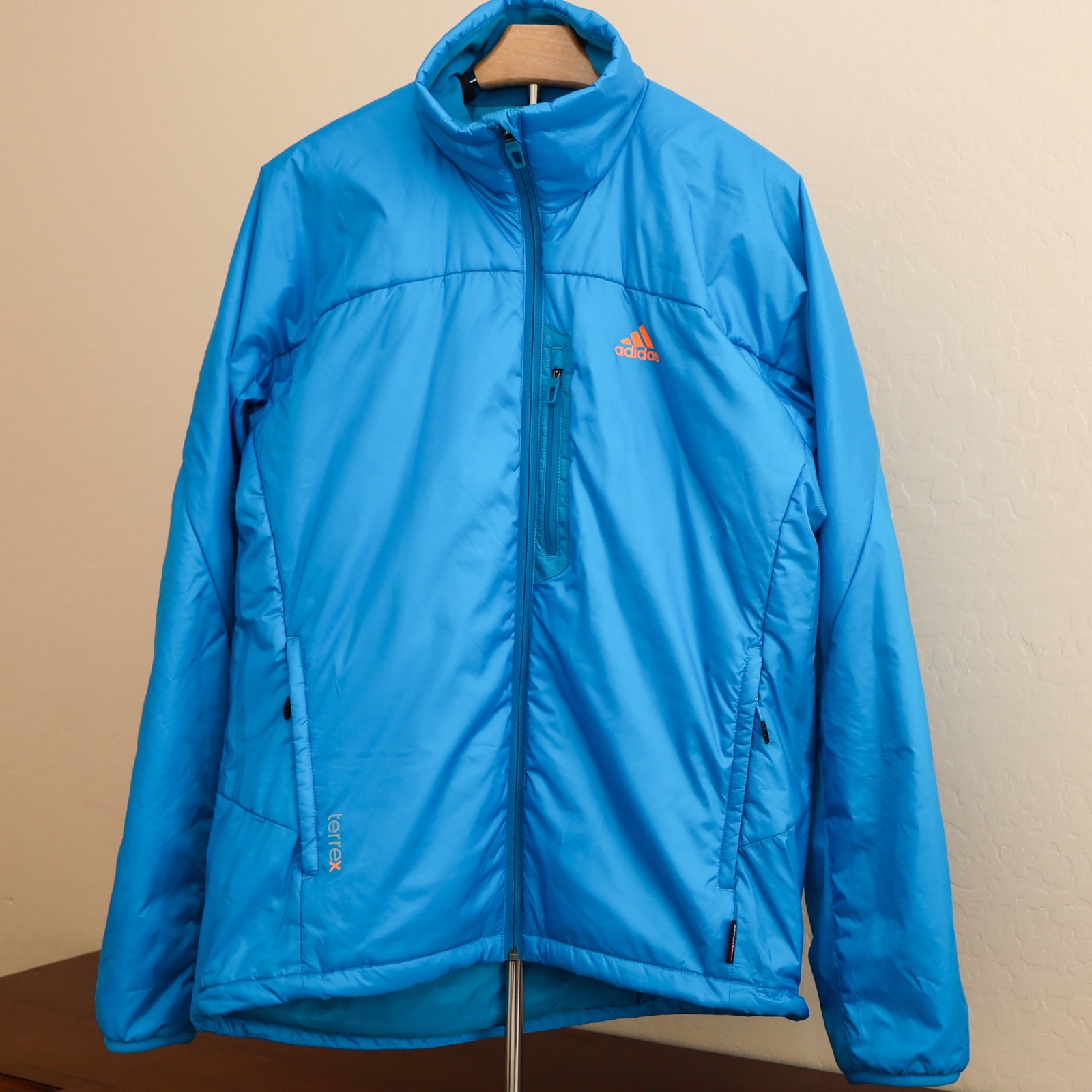 Adidas Terrex Jacket Men's L Primaloft Padded Outdoor Lightweight Blue Coat