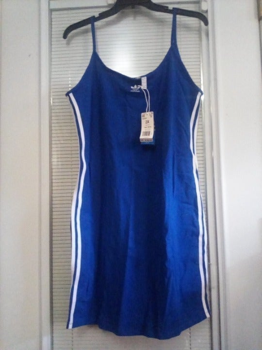 NWT ADIDAS PLUS SIZE 2X ORIGNAL BLUE TANK DRESS