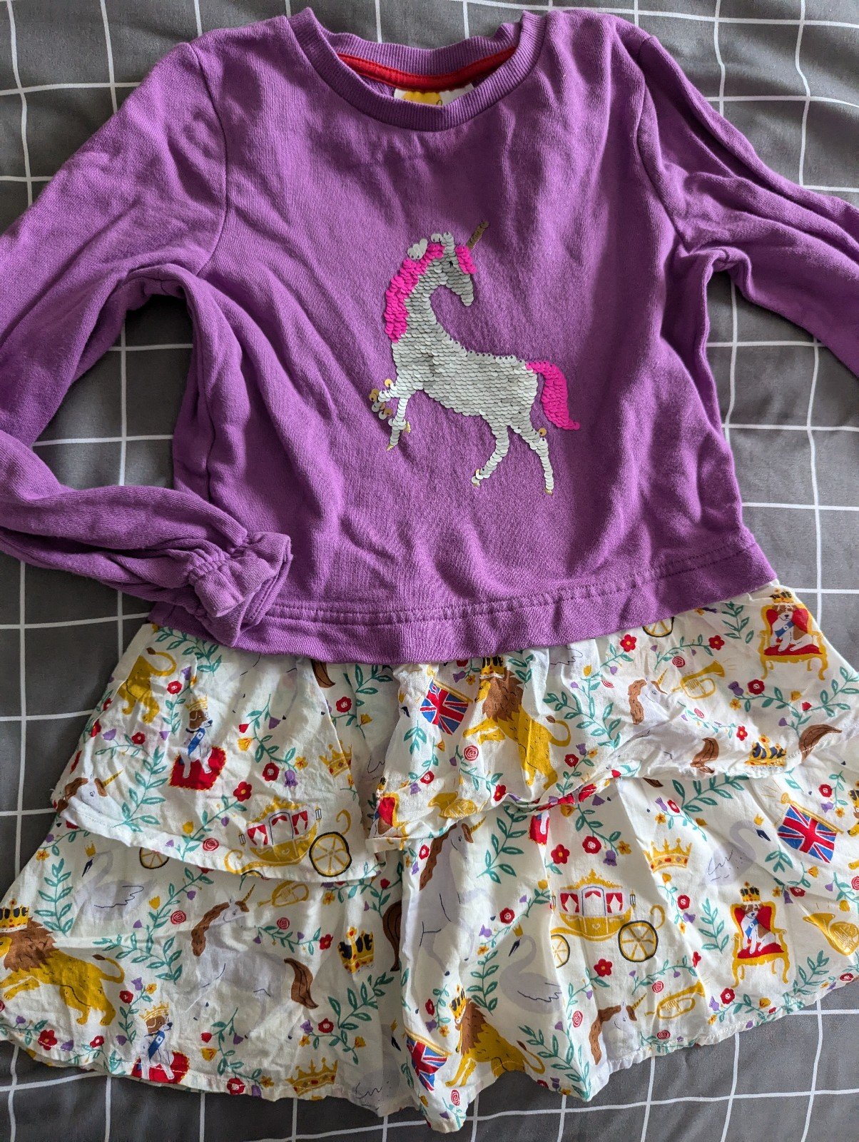 Boden flip sequin fairytale unicorn dress