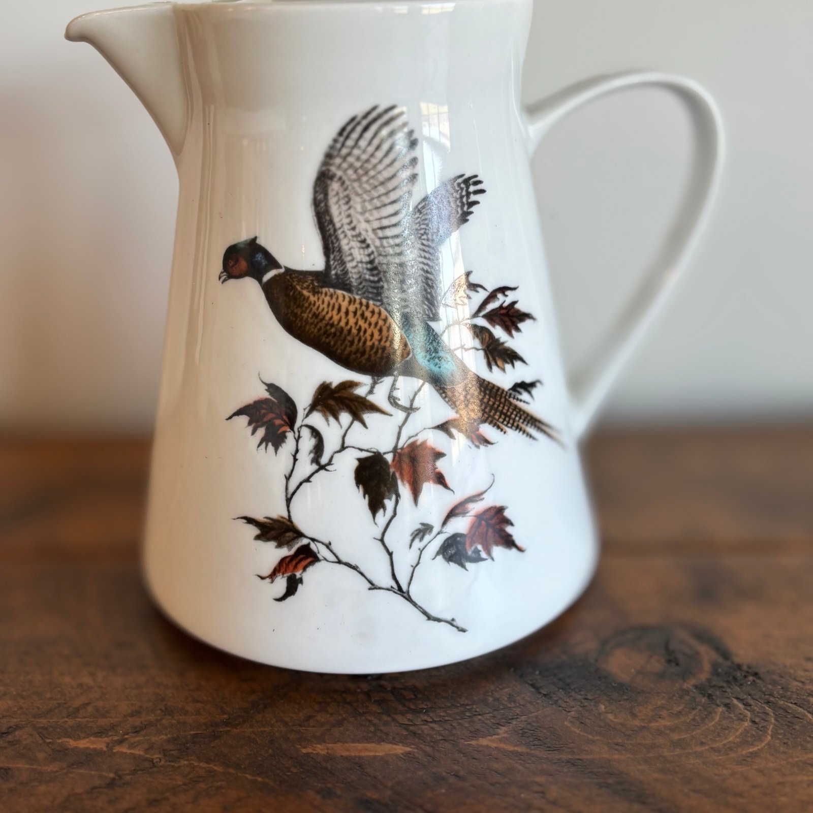 Melitta Germany Beautiful White Pheasant Coffee/Tea/Water Pitcher