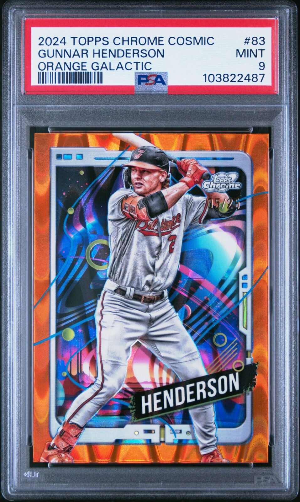 Gunnar Henderson SSP /25 - 2024 Topps Chrome Cosmic, Orange Galactic Refractor