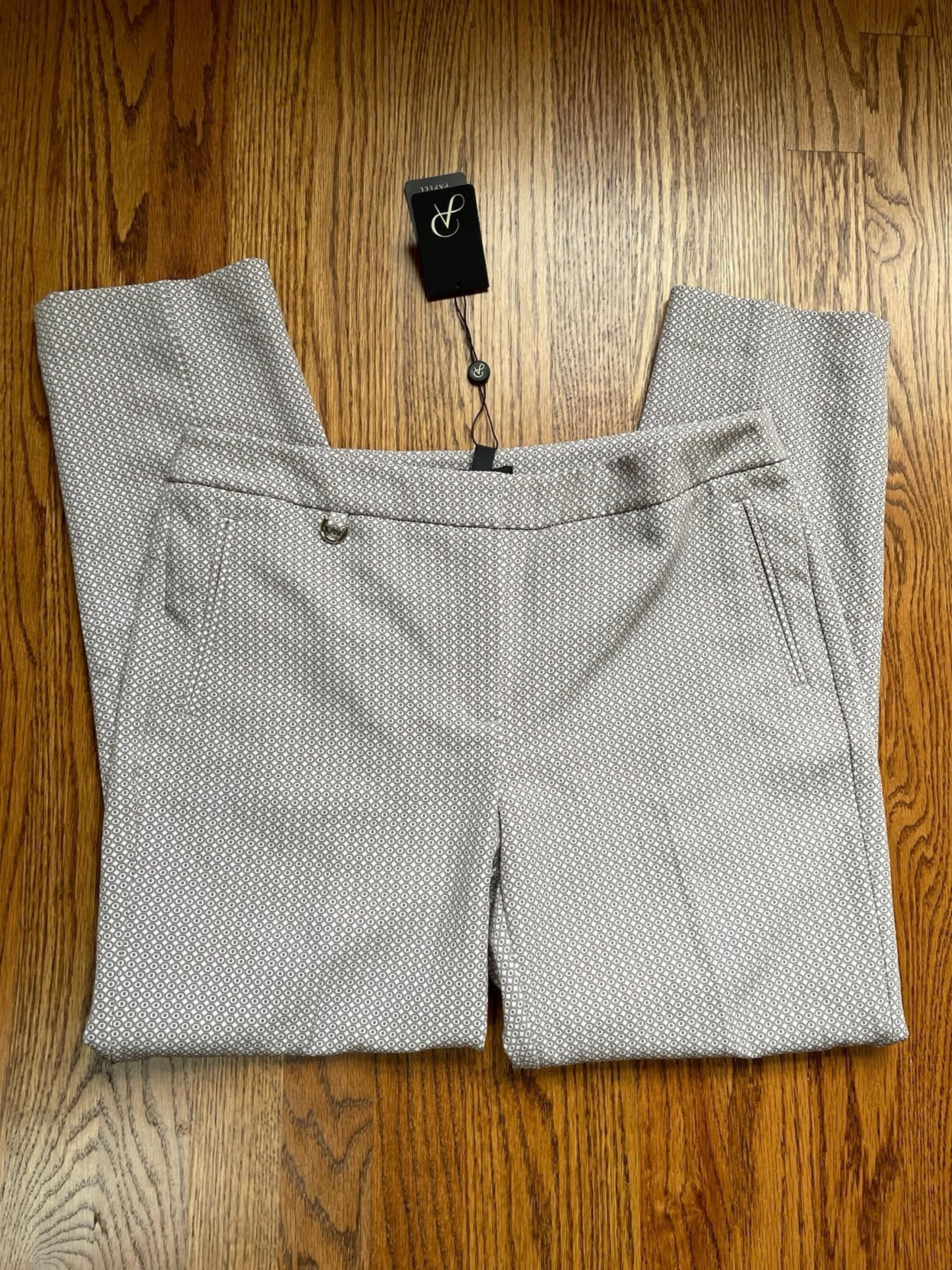ADRIANNA PAPELL Women's Size 10 TAUPE GEO 2 Printed Kate Fit Dress Pants NWT $99