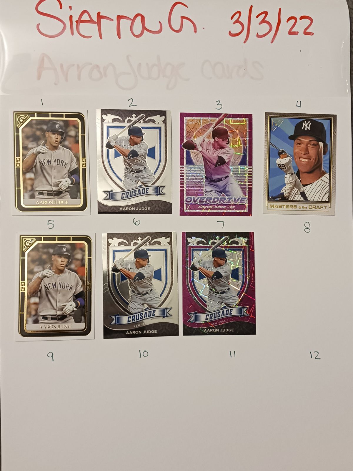 Aaron judge baseball cards