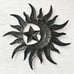 Celestial Metalwork Sun Moon Stars Painted Large Metal Wall Hanging Decor Boho