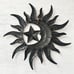 Celestial Metalwork Sun Moon Stars Painted Large Metal Wall Hanging Decor Boho