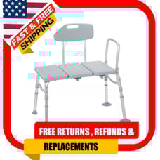 Drive Medical 12011KD-1 Plastic Tub Transfer Bench With Adjustable Backrest