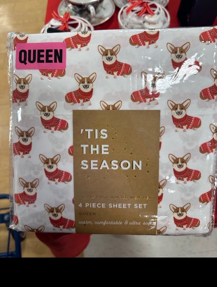Christmas Corgi Queen Sheet Set