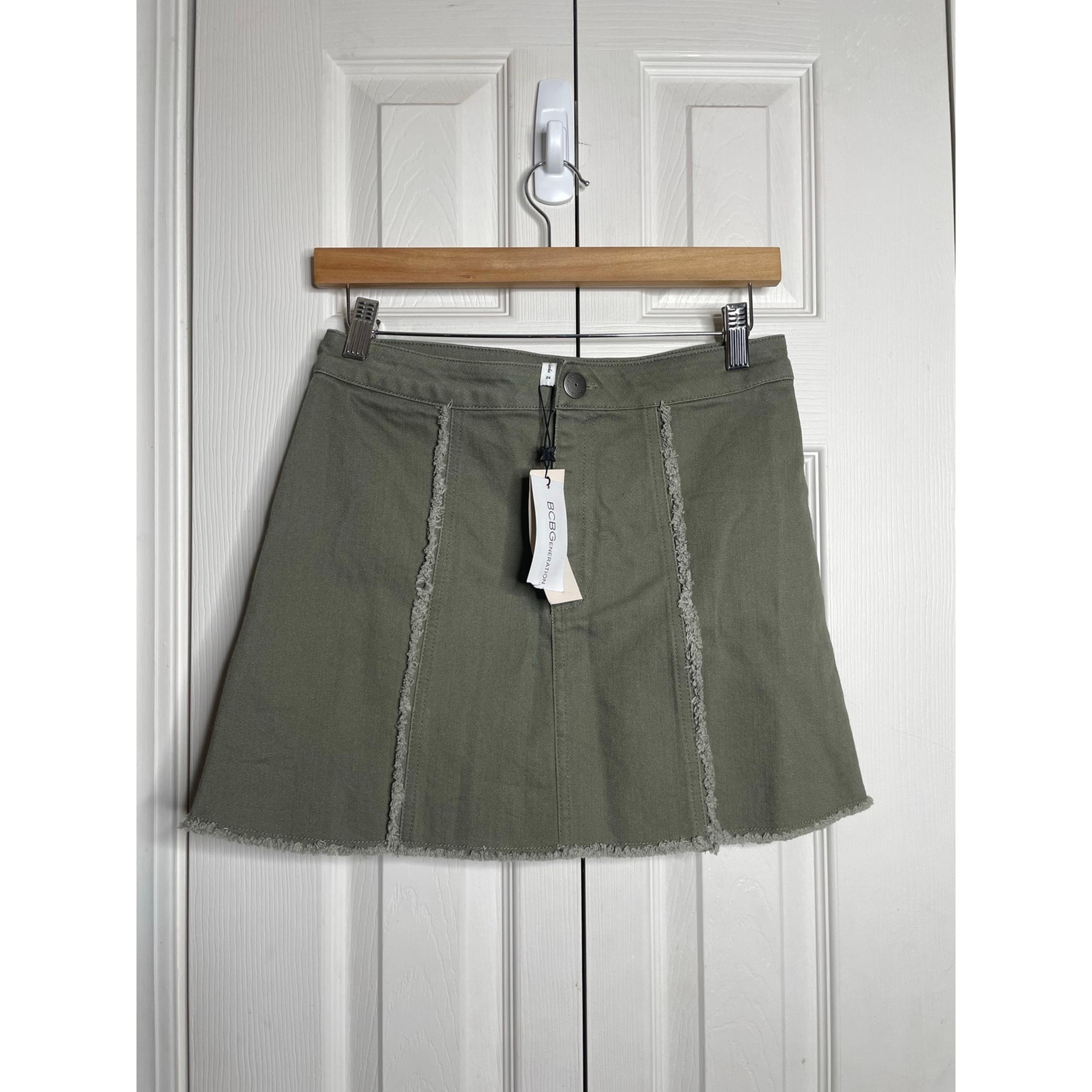 NEW BCBGeneration Womens Olive Green Mini Skirt Size 24