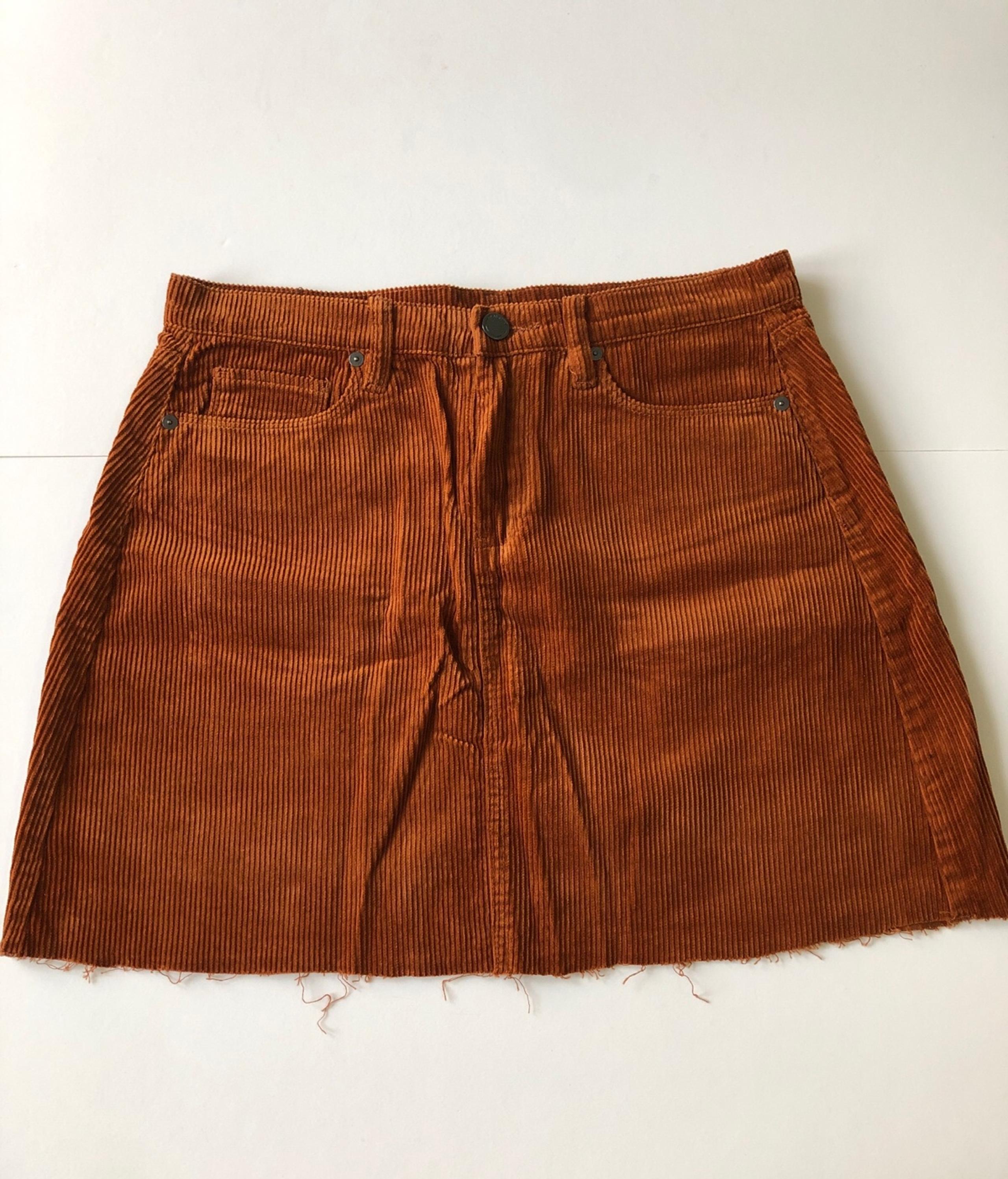 Blank NYC Size 29 Burnt Orange Corduroy Frayed Hem Mini Skirt