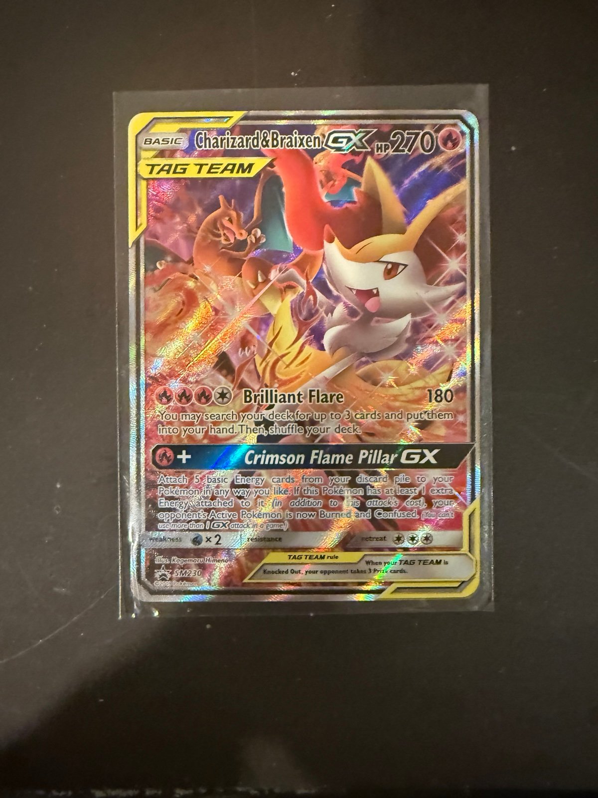 Pokémon TCG Charizard and Braixen GX Full Art NM