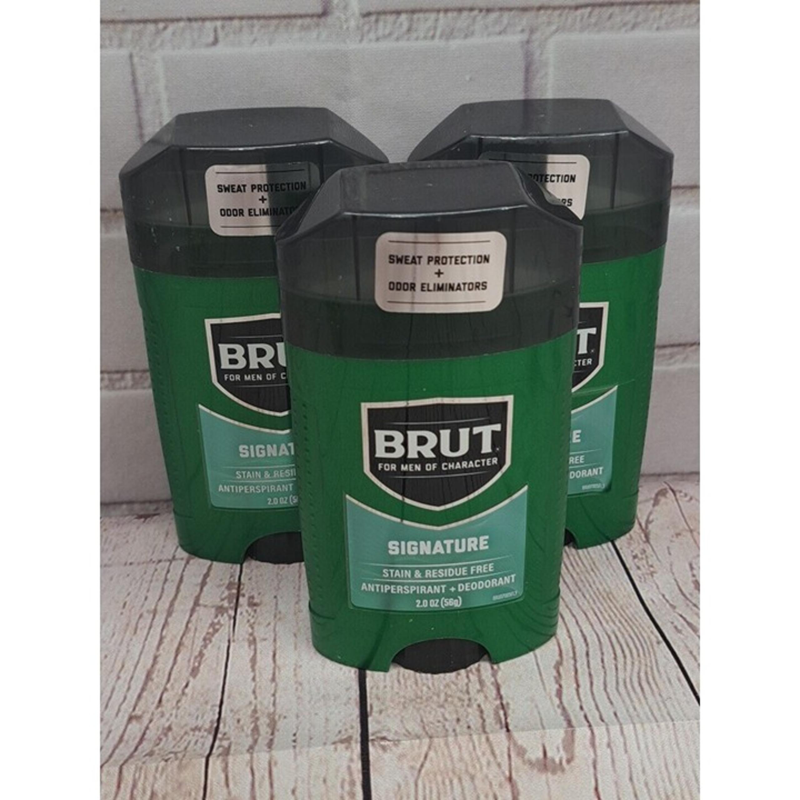 3X Brut Signature Antiperspirant & Deodorant Stick 2 Oz - Sweat Protection & Odo