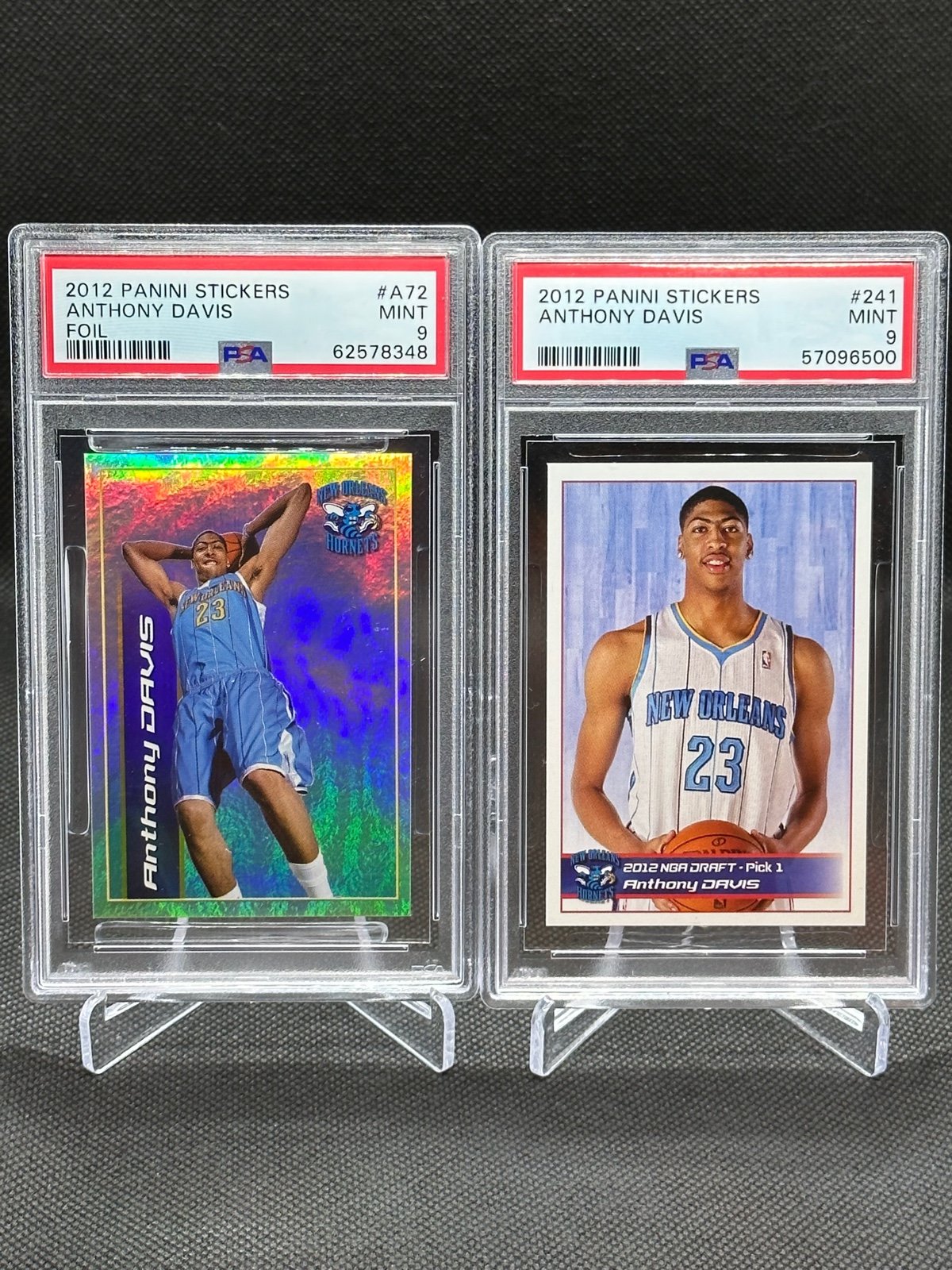 Anthony Davis RC 2012 Panini NBA Stickers Foil HOLO #241 #A72 PSA 9 Mint Lakers