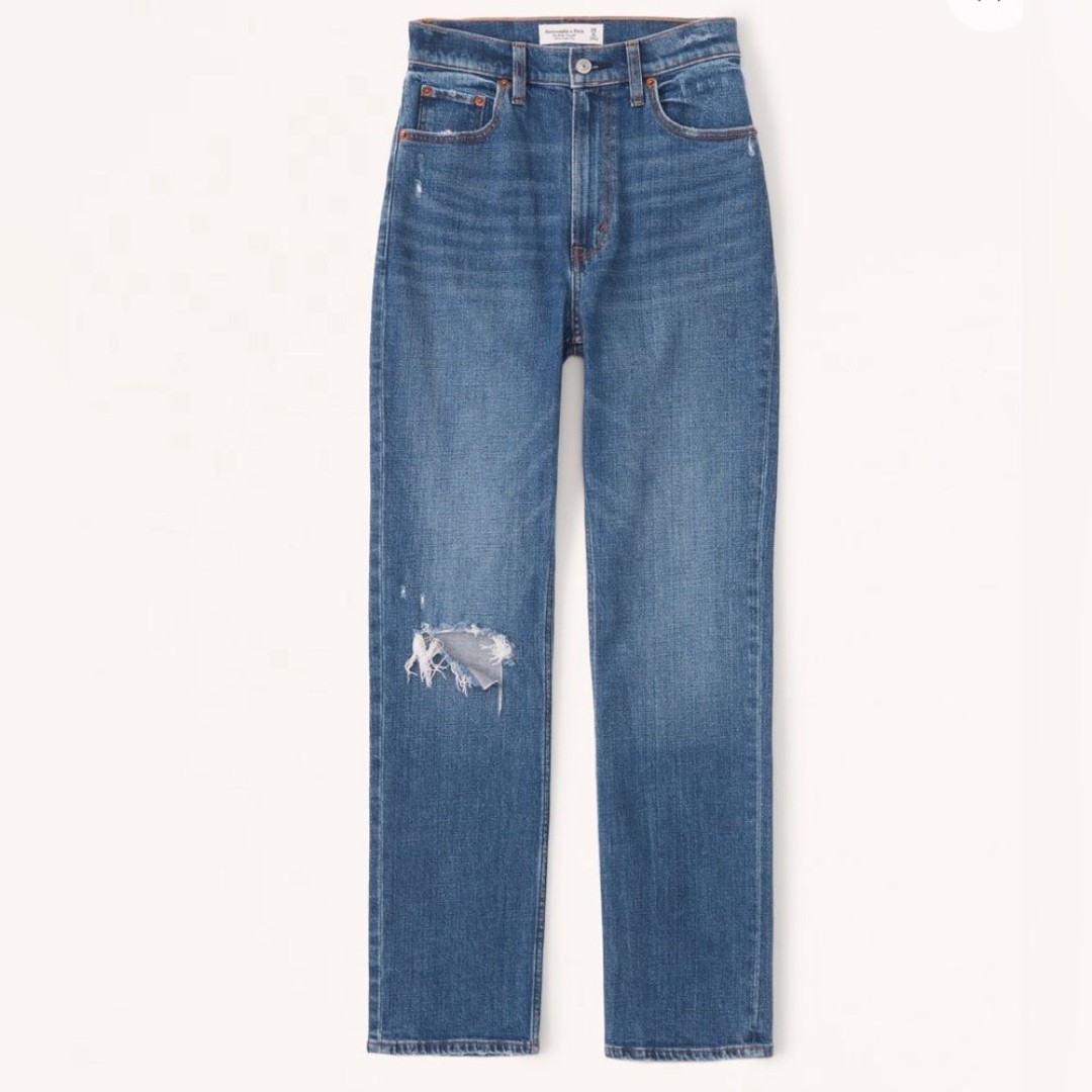 Abercrombie & Fitch The Ankle Straight Jean Ultra High Rise Curve Love Size 27