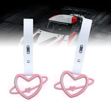 NEW 2PCS SPACE HEART PINK JDM TSURIKAWA RING White Handle Strap Drift Charm