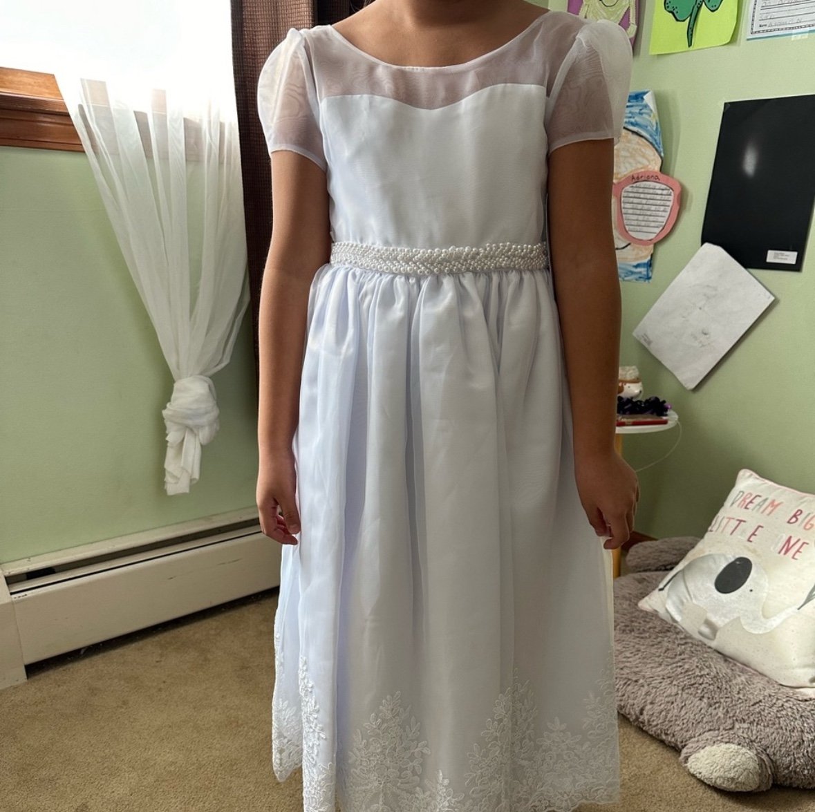 Bonnie Jean White Girls Formal Communion Dress size 8