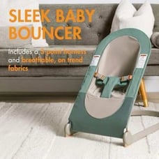 Boon Slant Portable Baby Bouncer - Folding Baby Seat for Infants - Lightweight P