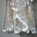 Two piece prom dress, Golden pearl embellished Top & white/tan lace skirt size 4