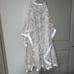 Two piece prom dress, Golden pearl embellished Top & white/tan lace skirt size 4