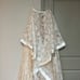 Two piece prom dress, Golden pearl embellished Top & white/tan lace skirt size 4