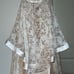 Two piece prom dress, Golden pearl embellished Top & white/tan lace skirt size 4
