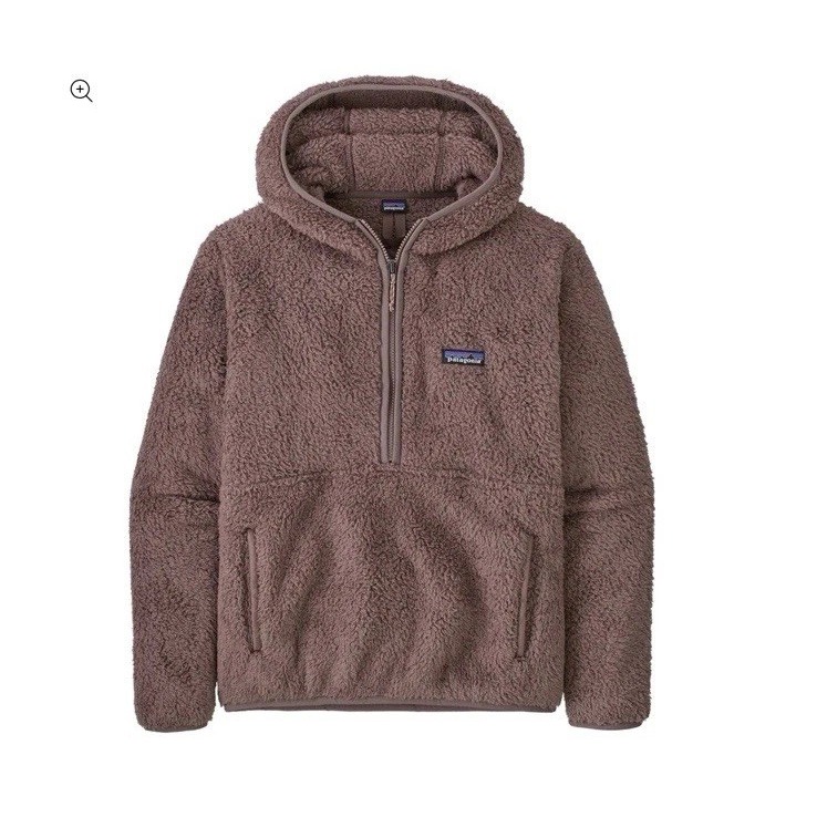 NWT Patagonia Women Sz M Los Gatos Half Zip Fleece Pullover hooded Dusty Brown