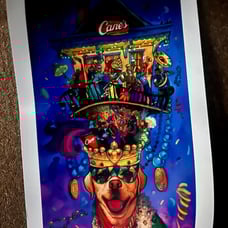 Terrance Osborne Artist Signed Raising Cane's Poster 2024 Mardi Gras