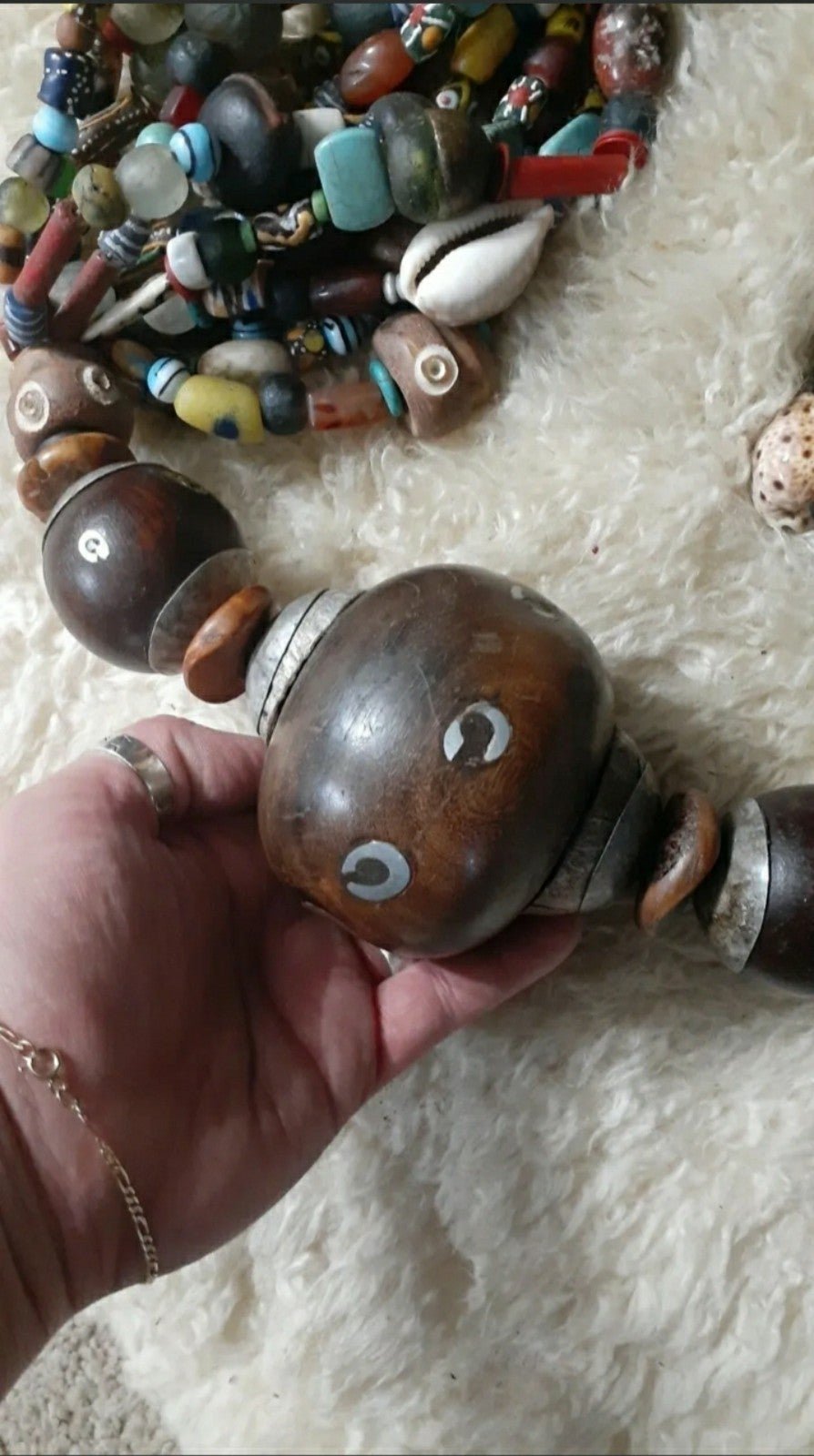Huge Antique Berber Necklace Kabyle Morocco Algeria Trade Beads Bone Coral