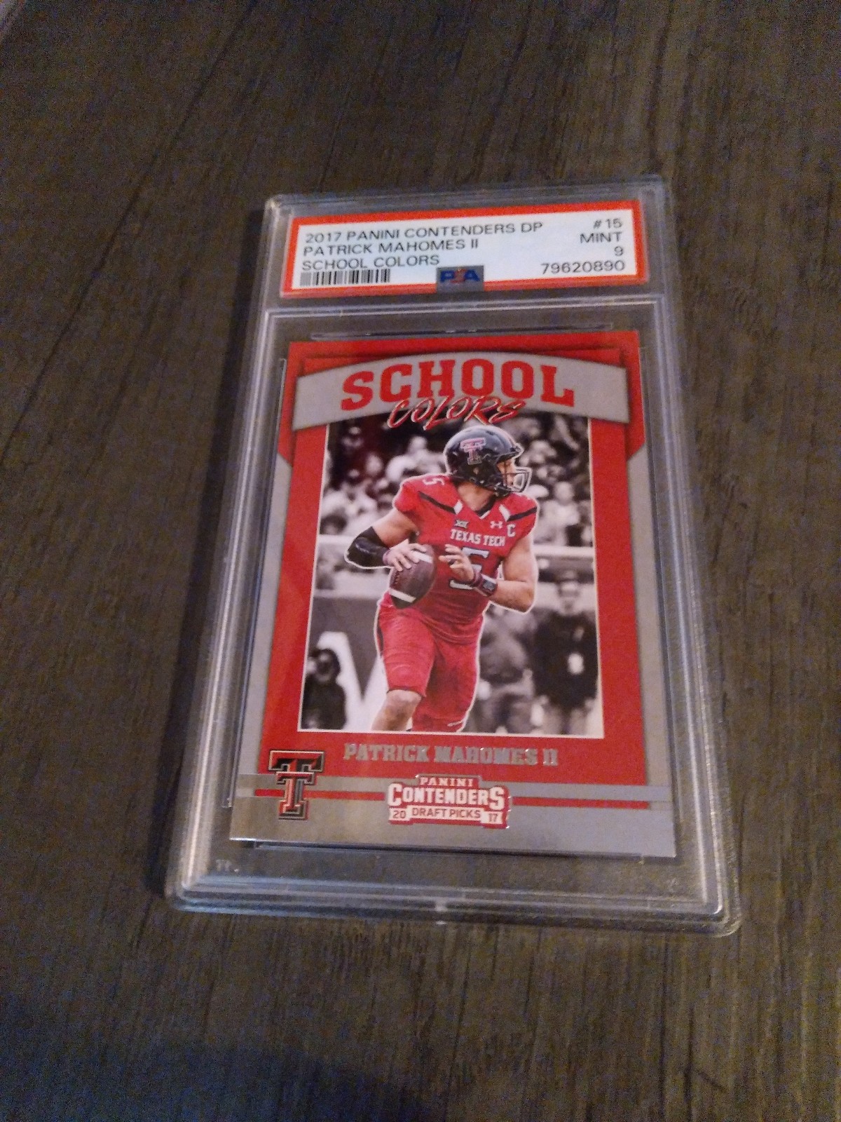 2017 Panini Contenders Draft Picks Patrick Mahomes School Colors rookie psa 9