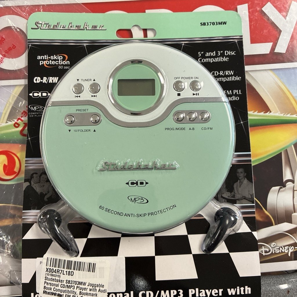 Studebaker SB3703MW Joggable Personal CD Player (Mint Green/White) [New ] Gree