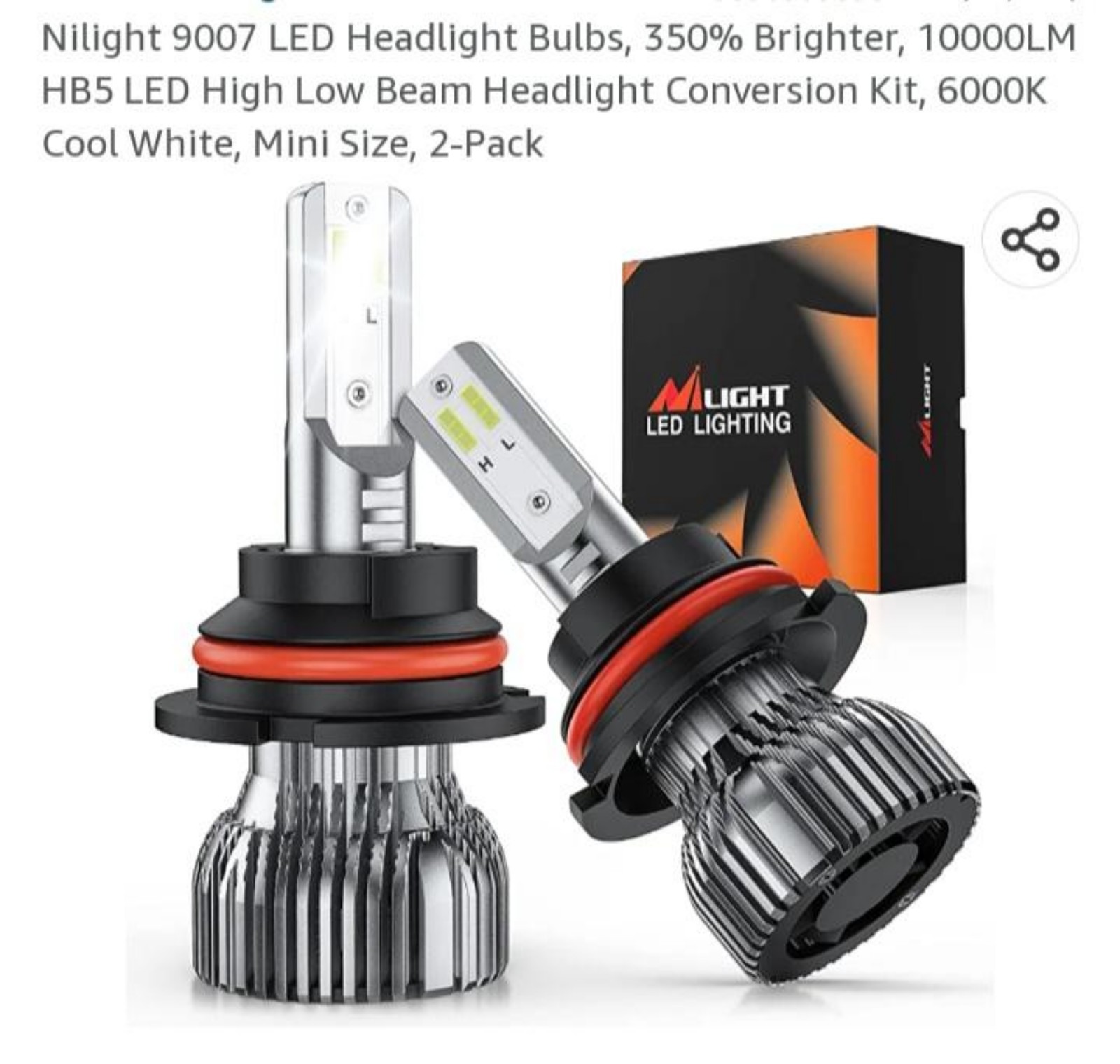 Nilight 9007 LED Headlight bulbs