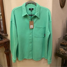 NWT~STUSSY Green Huron Over-Sized Button Shirt Size XS-Unisex