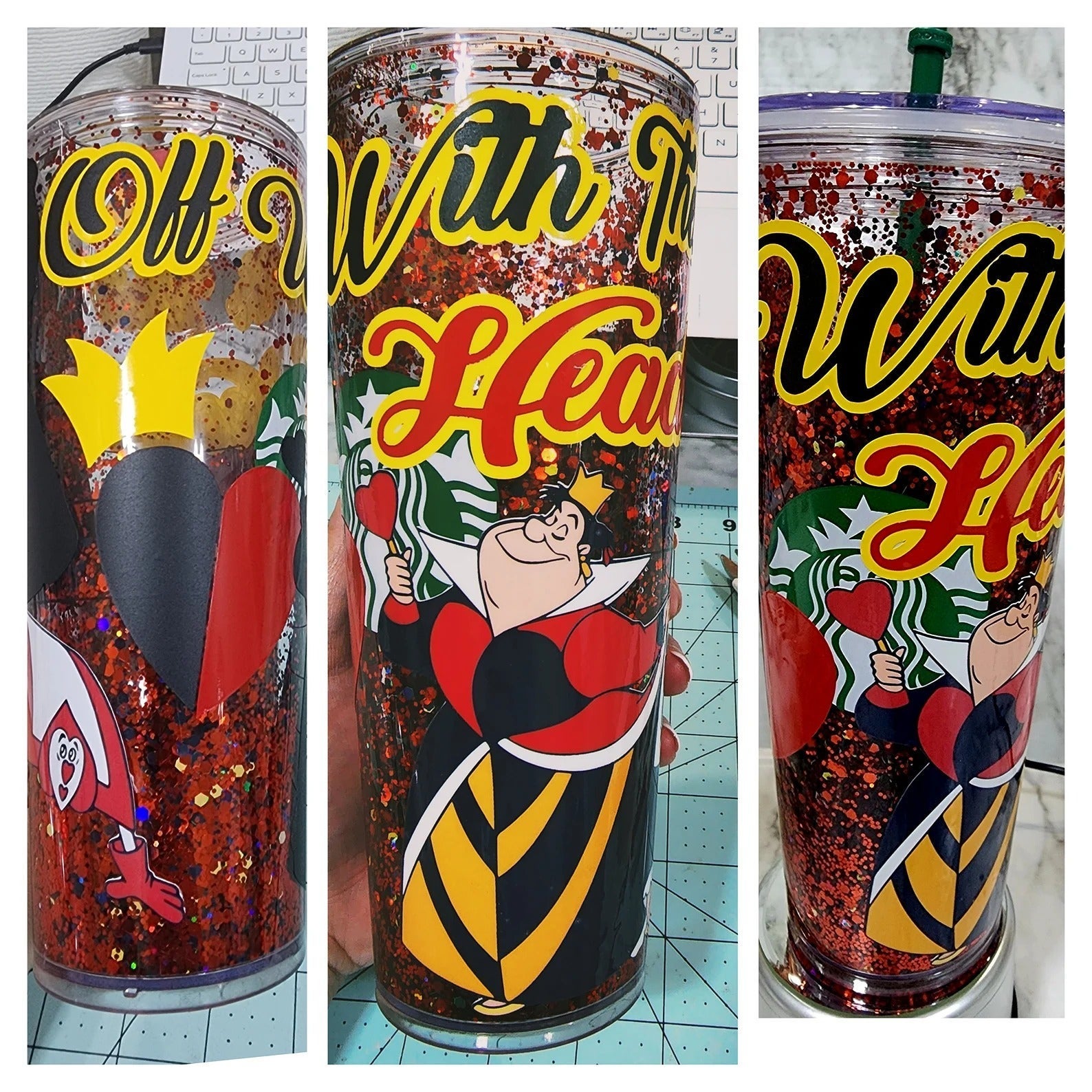 Queen of hearts Sealed Starbucks snowglobe tumbler | Alice in wonderland