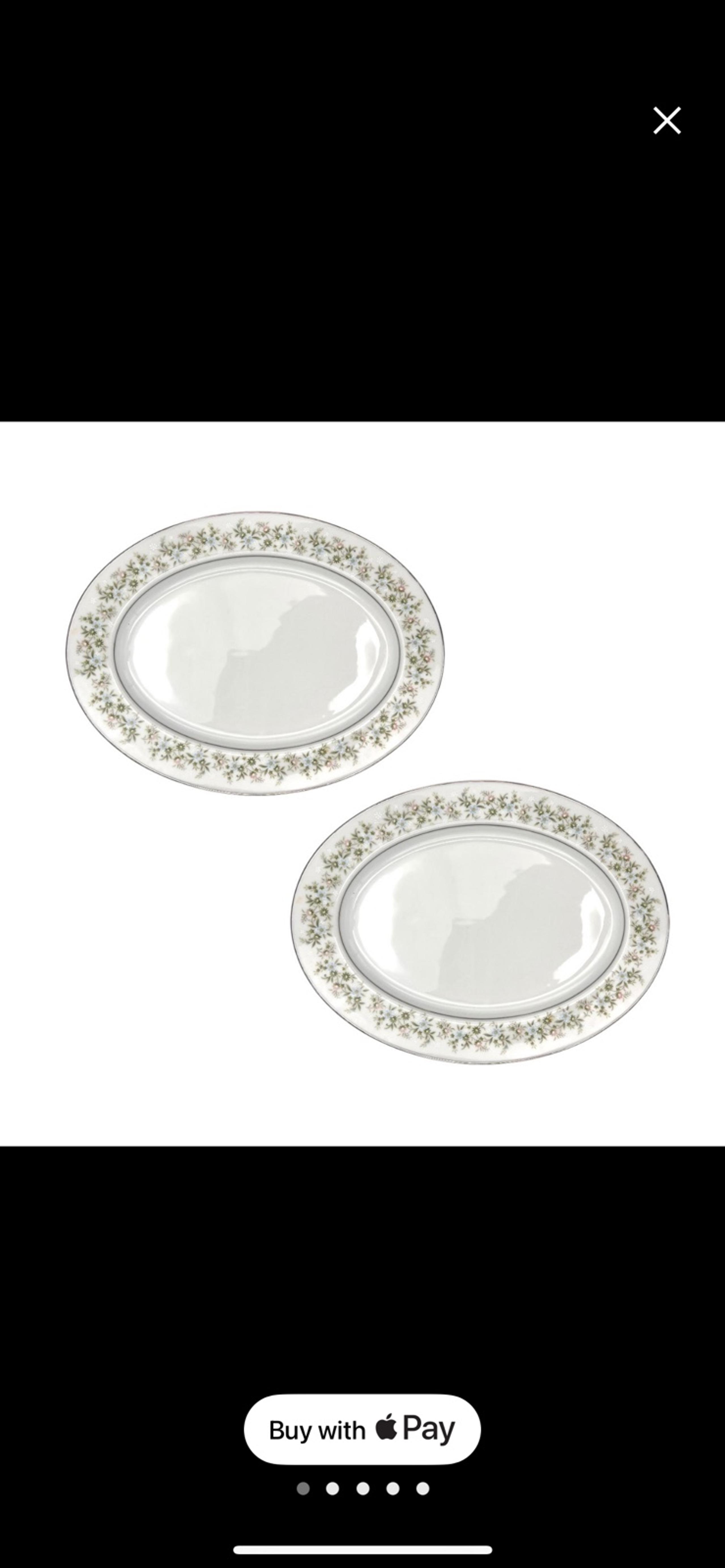 Pair of 13" Oval Serving Platters in the Savannah pattern by Noritake