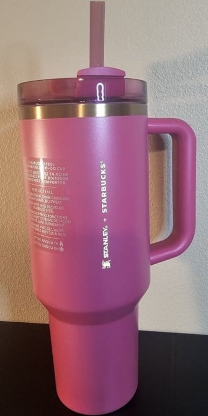 Starbucks - Berry Pink Glitter Stanley Tumbler (40 oz) - Holiday 2024 Collection