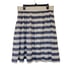 Remain Women's Navy & White Cotton Striped Satin Lined Full Skirt