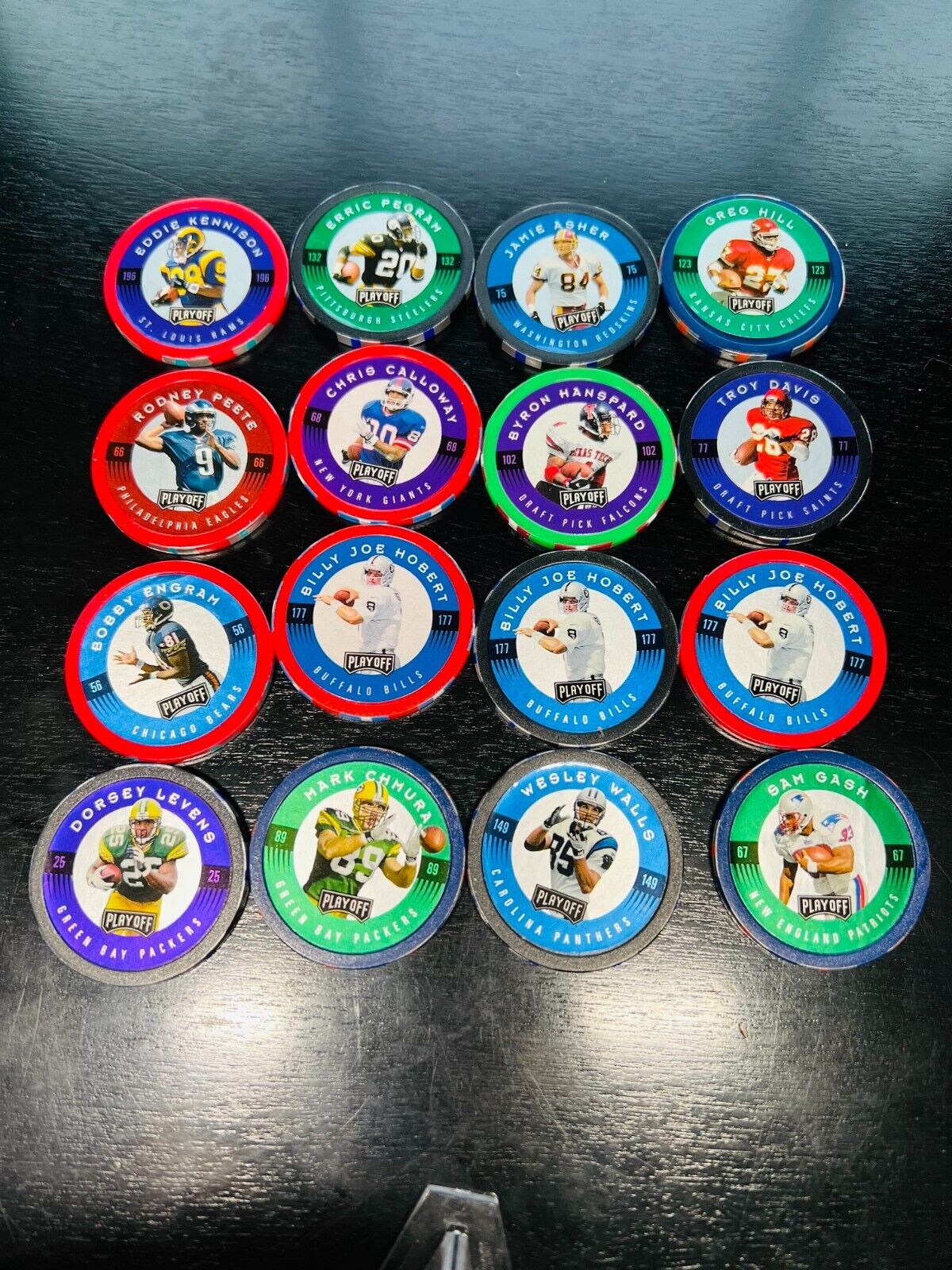 (16) 1997 Playoff NFL Chip Shots Player Poker Chips NFL FOOTBALL COLLECTION